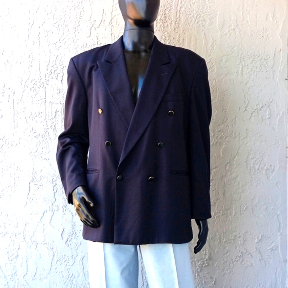 MODA PRIMA MEN'S PURE WOOL DOUBLE BREASTED LUXURY BLAZER (Czechoslovakia)